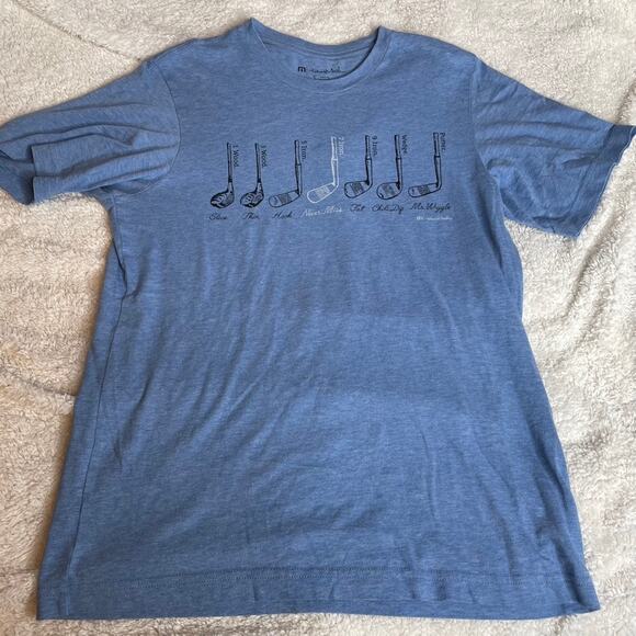 TRAVIS MATHEW Golf Club Blue Tee Shirt Small Putter Wood Iron - Picture 1 of 4